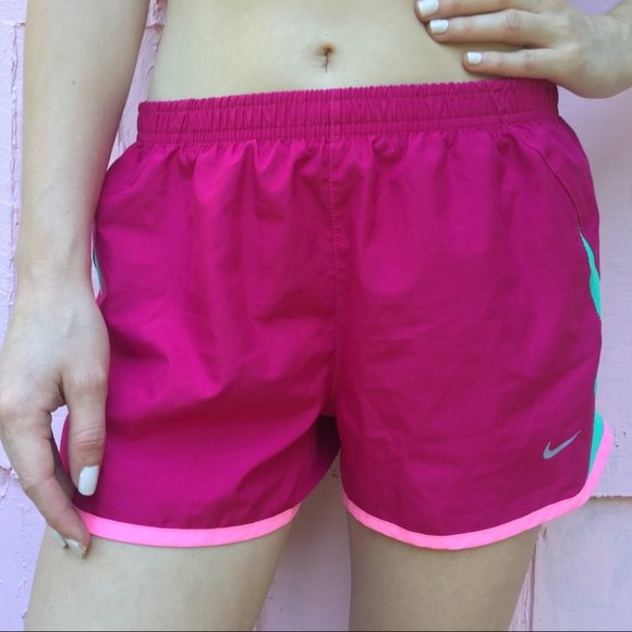 Nike Hot Pink Athletic Workout Shorts Size Small Mid Rise - Picture 1 of 5